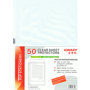 KINARY EH303A-8  Glass Clean Punched Pockets (A4 / 0.08mm) 50pcs