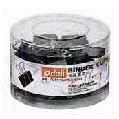 Deli Double clips 25mm black color 48 pcs/box