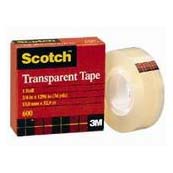 3M 600 transparent Tape 3/4"x36yds