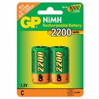 GP Rechargeable Battery 2200mAh Size C x2