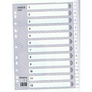 Comix IX894  A4  color Plastic  dividers (index 1-12)